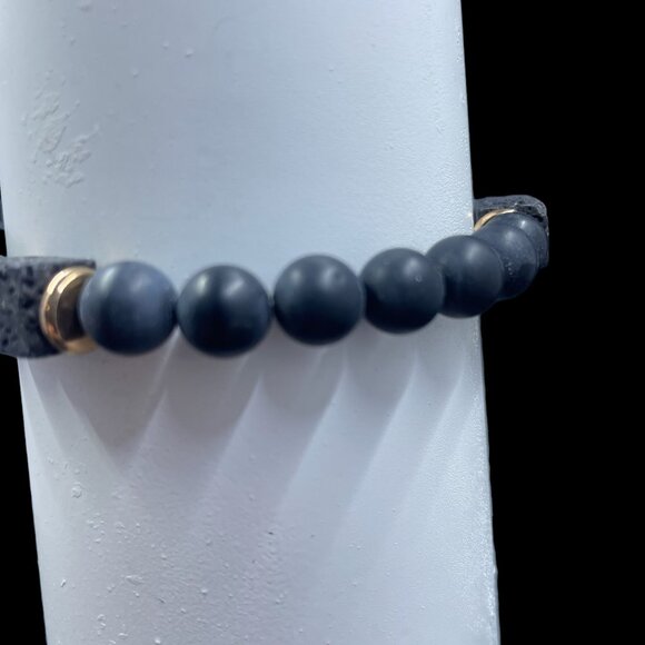 Joycuff Boyfriend Bracelet Gift Set Lava Rock Beads Mens Jewelry Romantic New - Picture 6 of 8